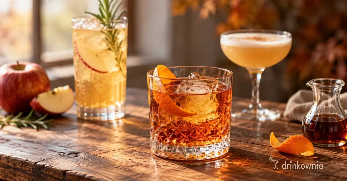 Jesienne drinki z syropem klonowym: Old Fashioned, jabłkowy highball i Whisky Sour