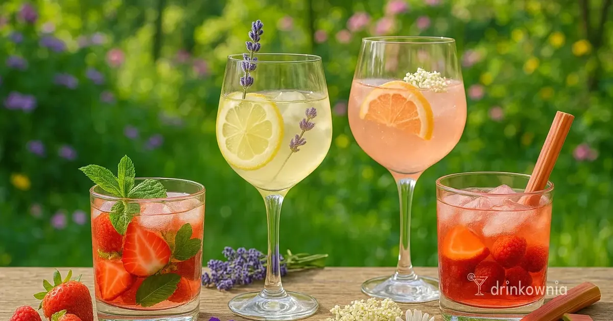 Kolorowe wiosenne drinki i dodatki - świeże owoce, zioła i kwiaty - dodatki, które wprowadzają wiosenny, lekki klimat